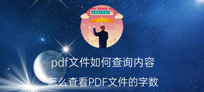 pdf文件如何查询内容 怎么查看PDF文件的字数？